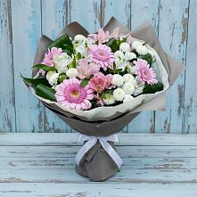 Букет цветов из:  Герберы, Альстромерии и Хризантемы в Приволжске