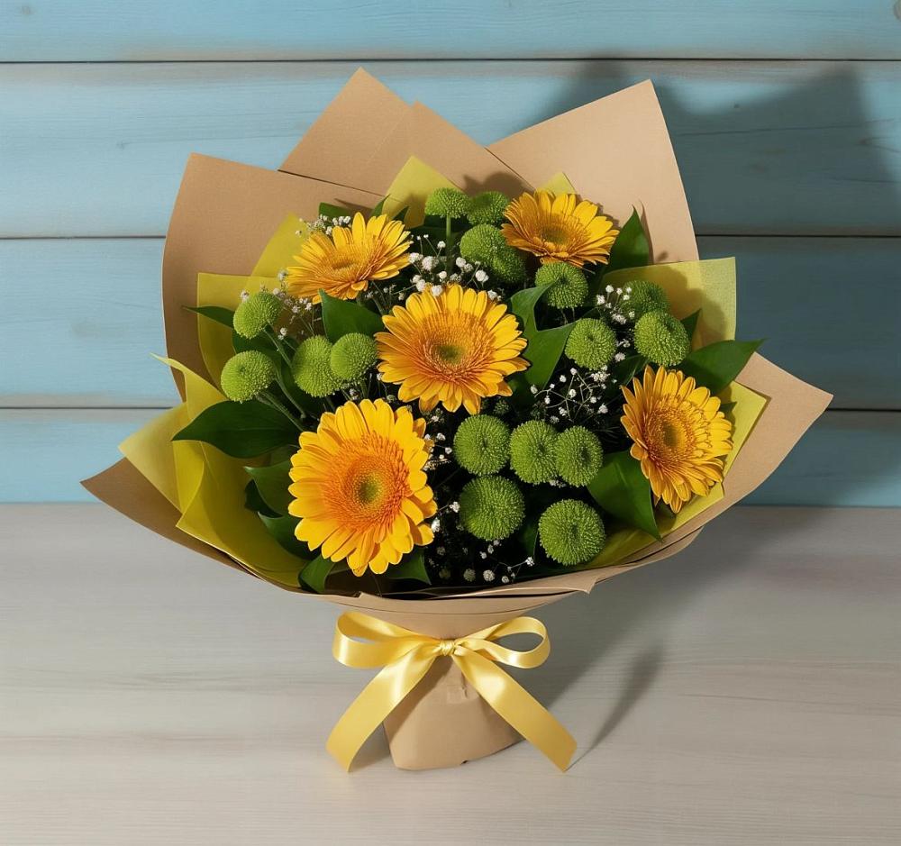 Букет цветов из: Герберы и Хризантемы в Приволжске