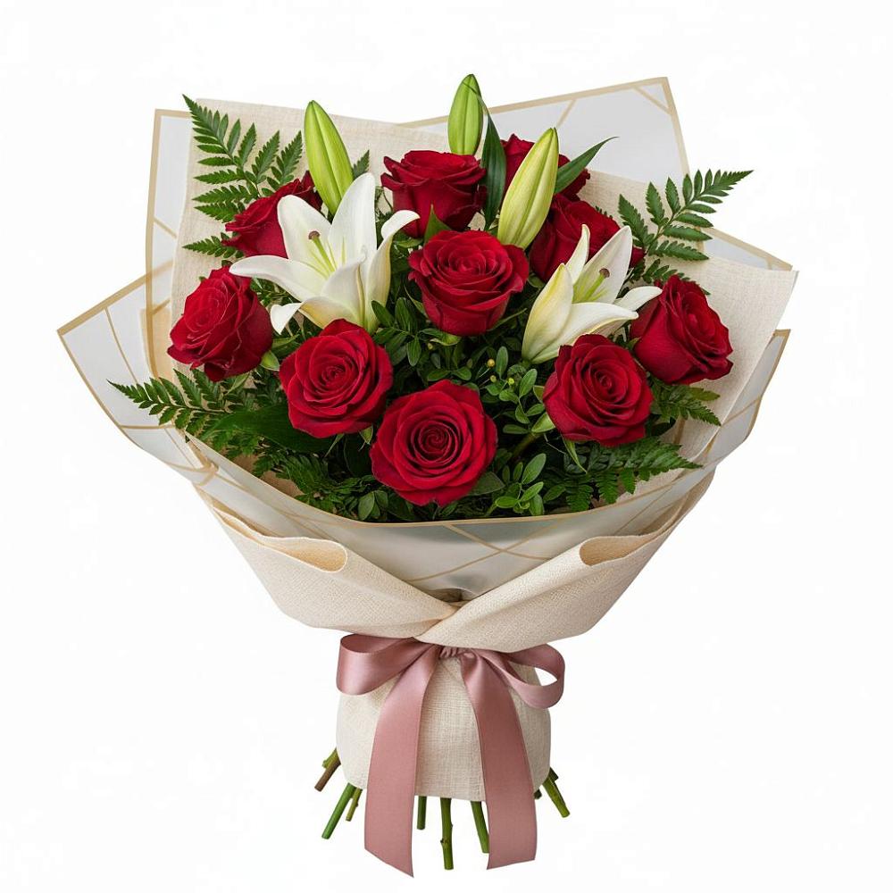 Букет цветов из: Лилии и Розы в Приволжске