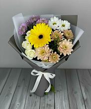 Букет цветов из:  Розы, Герберы и Хризантемы в Приволжске