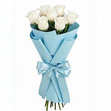 Букет 7 белых роз Проуд в Приволжске