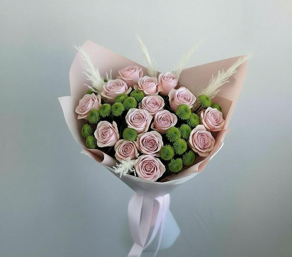 Букет цветов из: Розы и Хризантемы в Приволжске