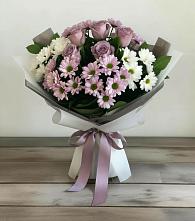 Букет цветов из:  Хризантемы и Розы #REPLACE_PRED# Приволжске