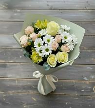 Букет цветов из:  Альстромерии, Розы и Хризантемы в Приволжске