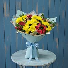 Букет цветов из:  Альстромерии и Хризантемы в Приволжске